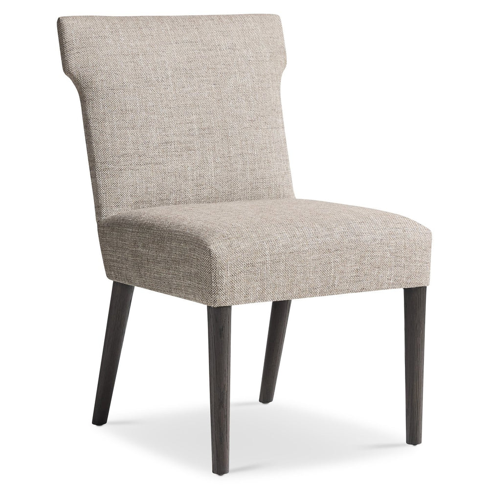 Bernhardt Bernhardt Geneve Sculptural Upholstered Side Chair with Wire-brushed Oak Legs 392541