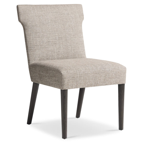 Bernhardt Bernhardt Geneve Sculptural Upholstered Side Chair with Wire-brushed Oak Legs 392541