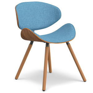 English Elm Marana Dining Chair - Mid-Century Modern Design In Rich Blue Upholstery With Walnut Frame B136P158912