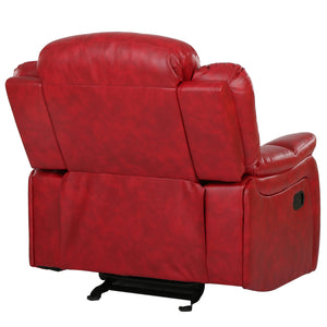 English Elm Christopher Knight Home® - Classic Glider Recliner with Luxurious PU Upholstery, Spacious Seat, Durable Frame, Ultimate Comfort Ox Blood Red 57412.00RED