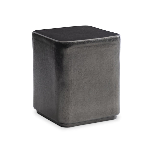 Bernhardt Bernhardt Juri Square Accent Table In Graphite Cast Aluminum — Modern Sculptural Occasional Table, Durable 347417