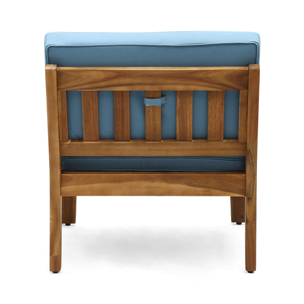 English Elm Grenada Outdoor Modular Sectional Solid Acacia Wood Slatted Patio Sofa Set Blue 63887-66388.00-63699.00BLU
