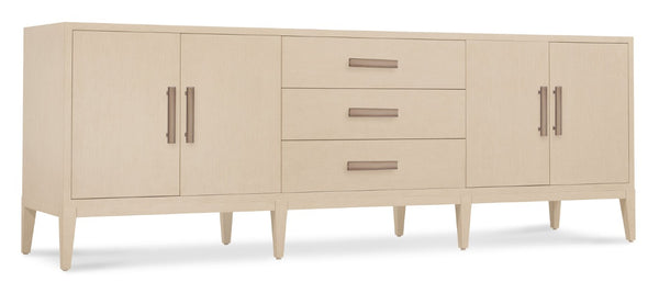 Hooker Furniture Westwood Polished Limestone Credenza With Quartered Oak Veneers, Radiance Hardware & Cable Management 6133-55486-80