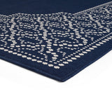 Christopher Knight Home® - Noble House - Midnight Outdoor 7'10" X 10' Border Area Rug, Navy and Ivory