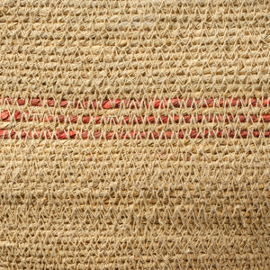 Jamie Young Co. Trophy Handwoven Seagrass Basket With Warm Orange Accents, Coastal Decor Storage For Towels & Toys 15.5"H x 12"W x 12"D 10TROP-BAOR
