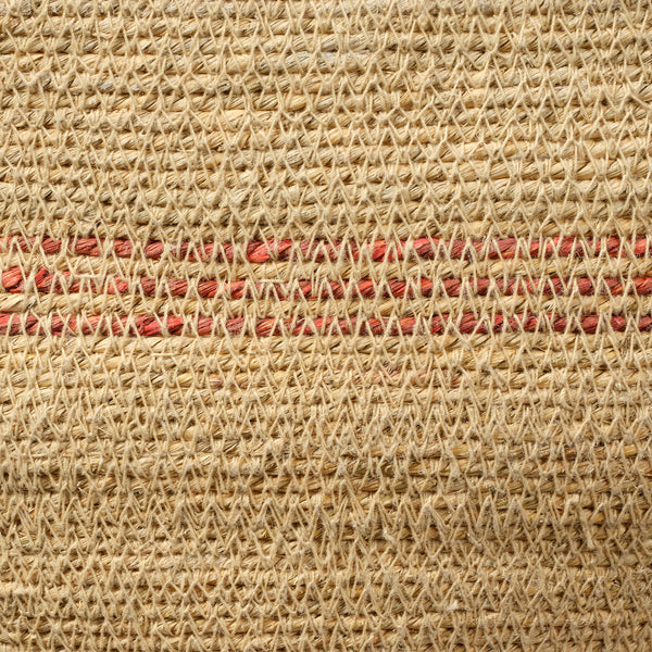Jamie Young Co. Trophy Handwoven Seagrass Basket With Warm Orange Accents, Coastal Decor Storage For Towels & Toys 15.5"H x 12"W x 12"D 10TROP-BAOR
