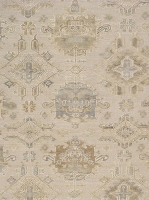 Pasargad Pasargad hand-knotted Oushak wool area rug in muted beige and green tones for timeless luxury and comfort 12' 1'' X 14' 9'' DOU-12 12x15