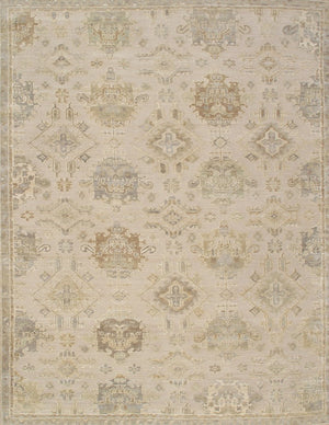 Pasargad Pasargad hand-knotted Oushak wool area rug in muted beige and green tones for timeless luxury and comfort 8' 1'' X 9'11'' DOU-12 8x10