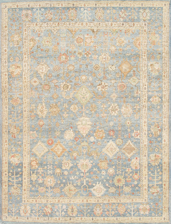 Pasargad Pasargad Home Oushak Hand-Knotted Wool Rug Floral Traditional Living Room Accent PASP-66 9X12