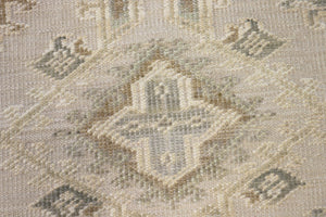 Pasargad Pasargad hand-knotted Oushak wool area rug in muted beige and green tones for timeless luxury and comfort 8' 1'' X 9'11'' DOU-12 8x10