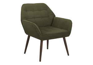 Monarch Specialties Accent Upholstered Chair With Plush Foam And Sleek Metal Legs For Stylish Comfort In Living Rooms GREEN,WALNUT I 8001