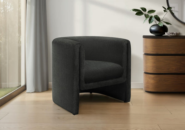 Monarch Specialties Accent Chair Barrel-Style Upholstered Modern Accent For Living Room Bedroom Plush Foam Support, Assembled BLACK I 8041