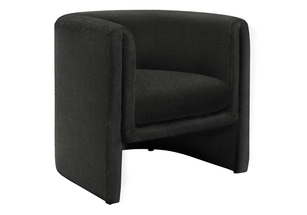 Monarch Specialties Accent Chair Barrel-Style Upholstered Modern Accent For Living Room Bedroom Plush Foam Support, Assembled BLACK I 8041
