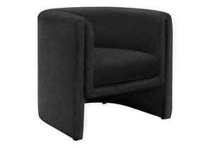 Monarch Specialties Accent Chair Barrel-Style Upholstered Modern Accent For Living Room Bedroom Plush Foam Support, Assembled BLACK I 8041