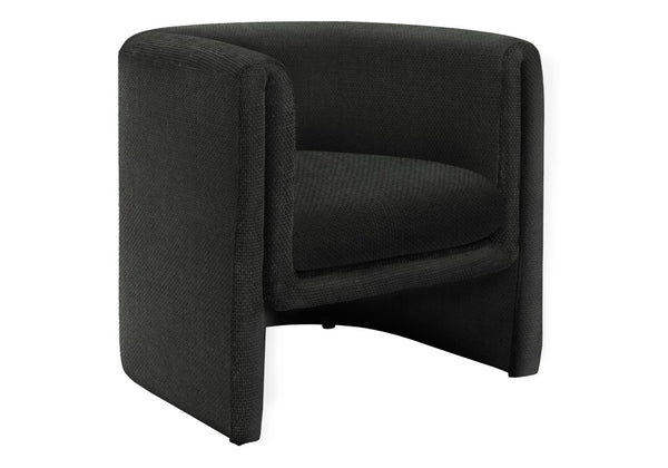 Monarch Specialties Accent Chair Barrel-Style Upholstered Modern Accent For Living Room Bedroom Plush Foam Support, Assembled BLACK I 8041
