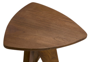 Twist Solid Teak Counter Stool with Sculptural Design for Kitchen Bar Seating