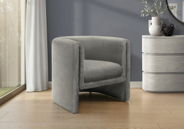 Monarch Specialties Accent Chair Barrel-Style Upholstered Modern Accent For Living Room Bedroom Plush Foam Support, Assembled GREY I 8042