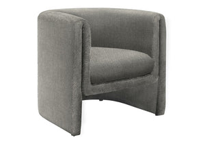 Monarch Specialties Accent Chair Barrel-Style Upholstered Modern Accent For Living Room Bedroom Plush Foam Support, Assembled GREY I 8042