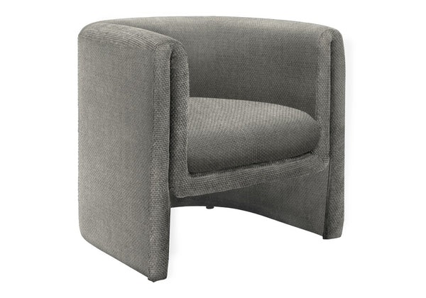 Monarch Specialties Accent Chair Barrel-Style Upholstered Modern Accent For Living Room Bedroom Plush Foam Support, Assembled GREY I 8042