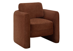 Monarch Specialties Accent Chair Terracotta Barrel Seat With Plush Foam, Soft-Touch Fabric, Sturdy Engineered Wood Frame, Modern Comfort And Style (32" H) RED I 8097