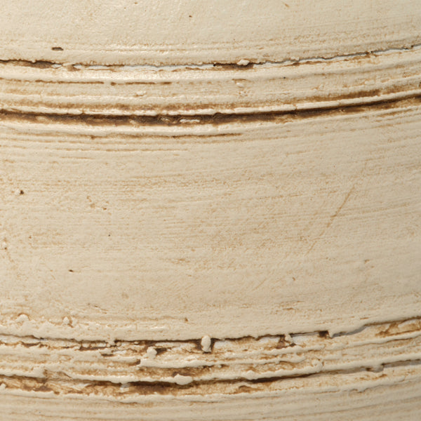 Jamie Young Co. Gathering Handcrafted Ceramic Vessel In Cream — Hand-Carved Etching, Soft Glaze, Sculptural Accent (10.25"H) 7GATH-VEWH
