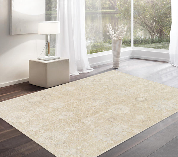 Pasargad Pasargad Home Oushak Hand-Knotted Wool Rug Floral Traditional Style For Living Room 9'10'' X 13'10'' PLO-07 10X14