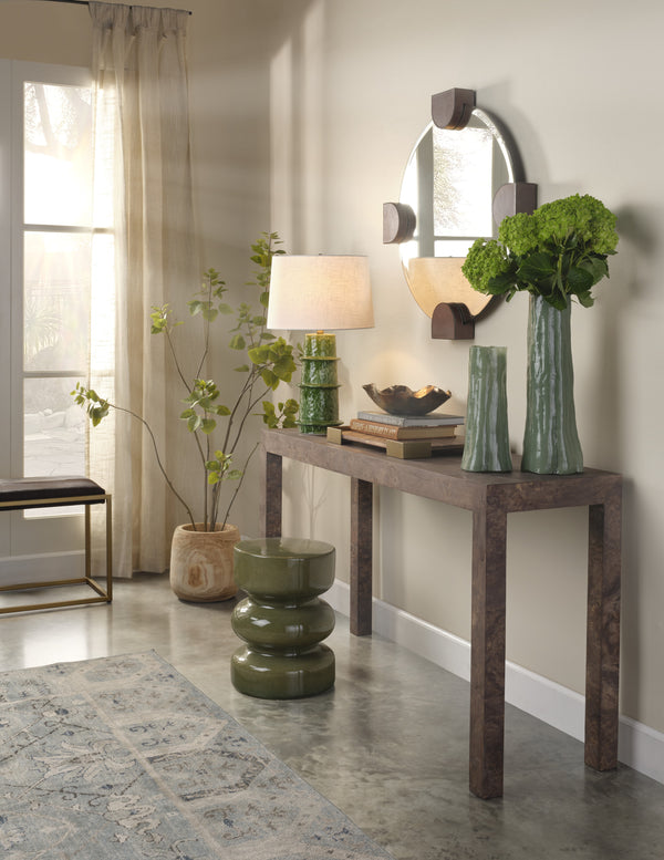 Jamie Young Co. Sequoia Hand-Blown Glass Vase In Rich Green — Tall Sculptural Accent For Long-Stem Florals & Decor 20"H x 7"W x 7"D 7SEQU-LGGR