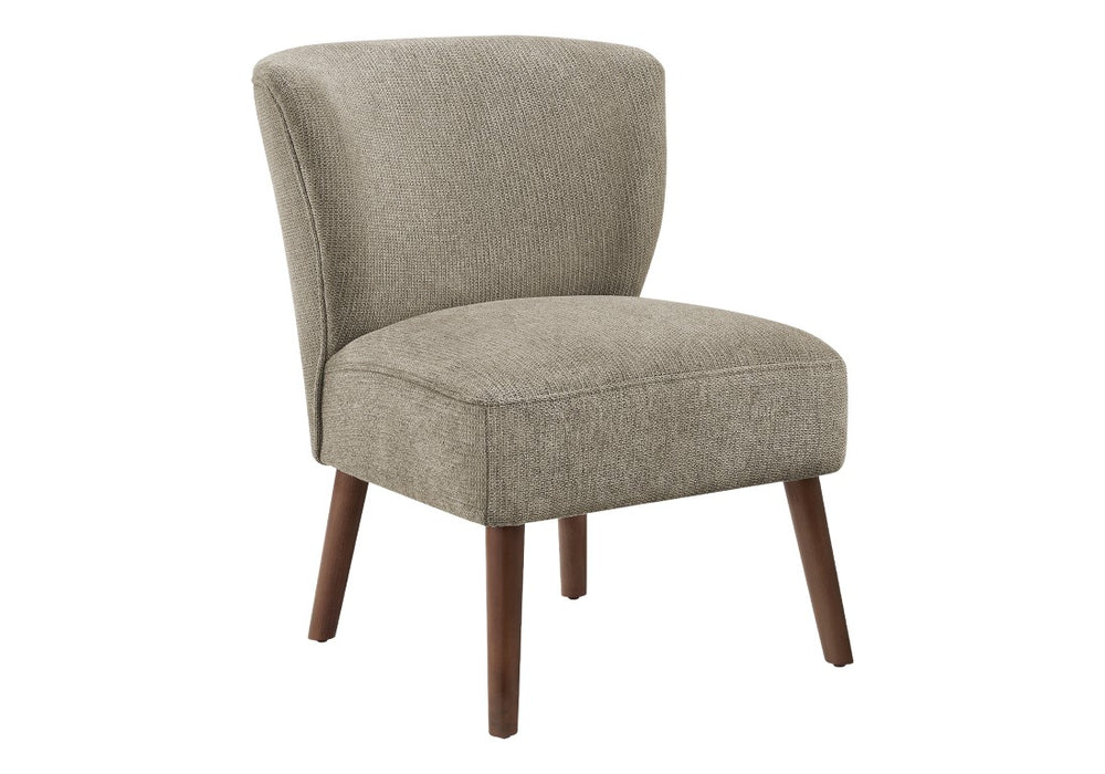 Monarch Specialties Accent Mid-Century Upholstered Accent Chair With Solid Wood Legs, Armless Compact Comfort Seat BROWN,WALNUT I 8086