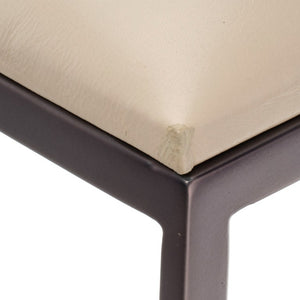 Jamie Young Co. Bradbury Leather Bar Stool With Full-Grain Cream Upholstery, Hand-Forged Iron Frame, Luxe Comfort 36"H x 17"W x 17"D 20BRAD-BSCR