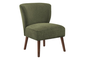Monarch Specialties Accent Mid-Century Upholstered Accent Chair With Solid Wood Legs, Armless Compact Comfort Seat GREY,WALNUT I 8087