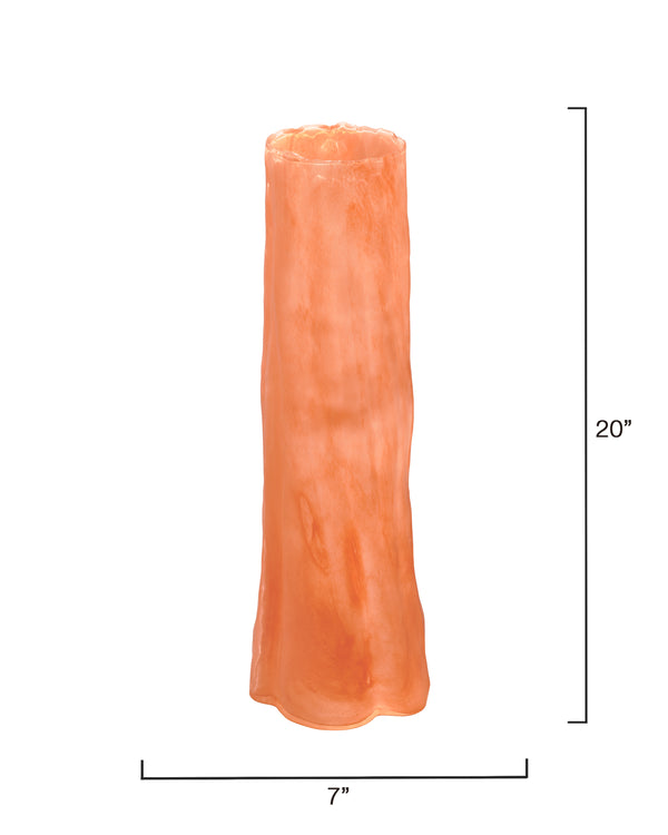 Jamie Young Co. Sequoia Hand-Blown Poppy Glass Vase With Tall Sculptural Silhouette And Rich Layered Color Finish 20"H x 7"W x 7"D 7SEQU-LGPO