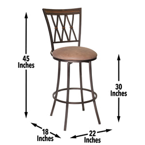 English Elm Steve Silver - Sedona - Swivel Barstool - Dark Brown