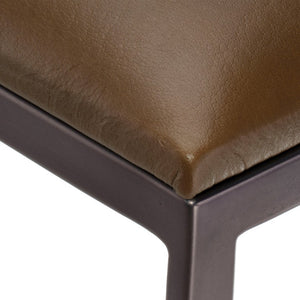 Jamie Young Co. Bradbury Leather Bar Stool With Full-Grain Upholstery, Hand-Forged Iron Frame, Luxe Comfort 36"H x 17"W x 17"D 20BRAD-BSTR