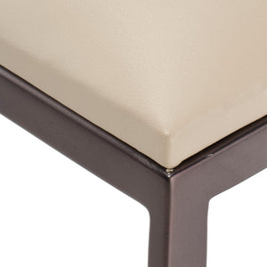 Jamie Young Co. Bradbury Leather Bar Stool With Full-Grain Cream Upholstery, Hand-Forged Iron Frame, Luxe Comfort 30"H x 17"W x 17"D 20BRAD-CSCR