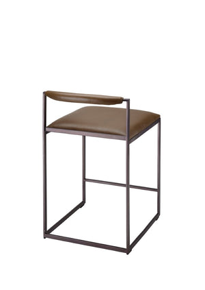 Jamie Young Co. Bradbury Leather Bar Stool With Full-Grain Upholstery, Hand-Forged Iron Frame, Luxe Comfort 30"H x 17"W x 17"D 20BRAD-CSTR