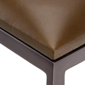 Jamie Young Co. Bradbury Leather Bar Stool With Full-Grain Upholstery, Hand-Forged Iron Frame, Luxe Comfort 30"H x 17"W x 17"D 20BRAD-CSTR