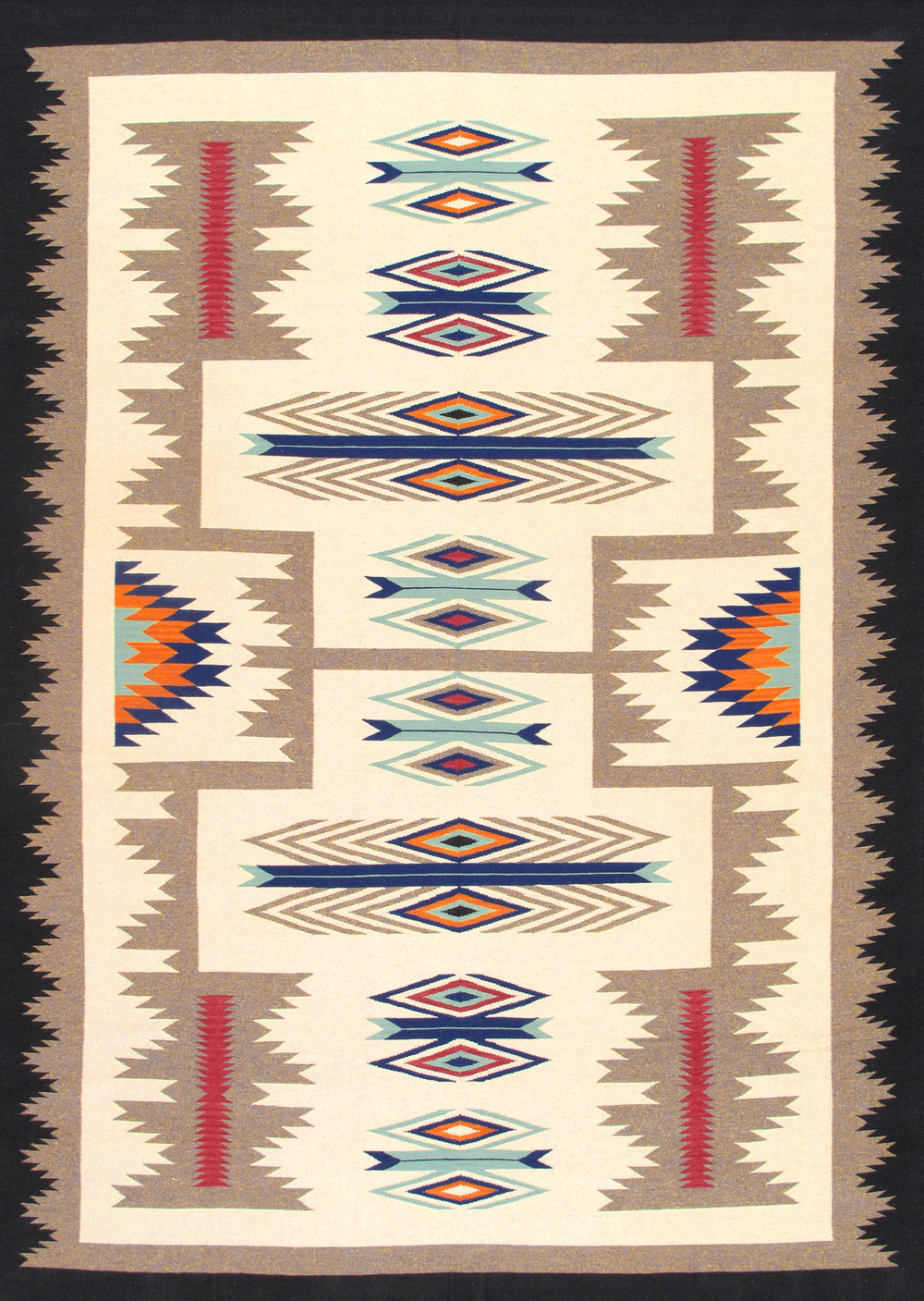 Pasargad Pasargad Home Tuscany Reversible Flatweave Wool Rug With Tribal Geometric Pattern PNT-398 9x12