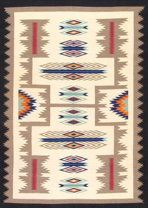Pasargad Pasargad Home Tuscany Reversible Flatweave Wool Rug With Tribal Geometric Pattern PNT-398 9x12