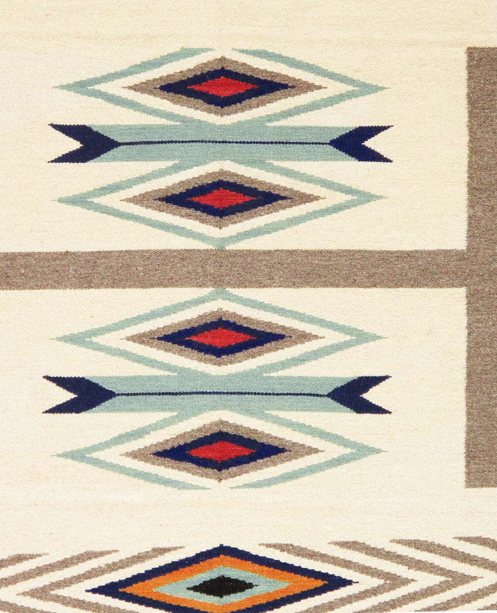 Pasargad Pasargad Home Tuscany Reversible Flatweave Wool Rug With Tribal Geometric Pattern PNT-398 9x12