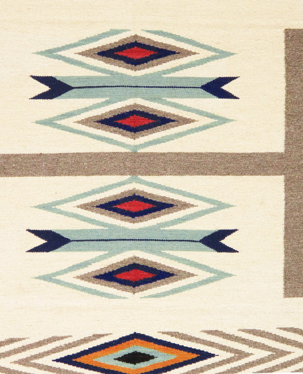 Pasargad Pasargad Home Tuscany Reversible Flatweave Wool Rug With Tribal Geometric Pattern PNT-398 9x12