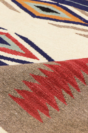 Pasargad Pasargad Home Tuscany Reversible Flatweave Wool Rug With Tribal Geometric Pattern PNT-398 9x12