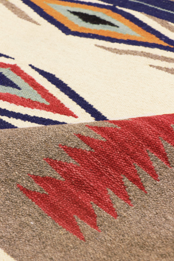 Pasargad Pasargad Home Tuscany Reversible Flatweave Wool Rug With Tribal Geometric Pattern PNT-398 9x12