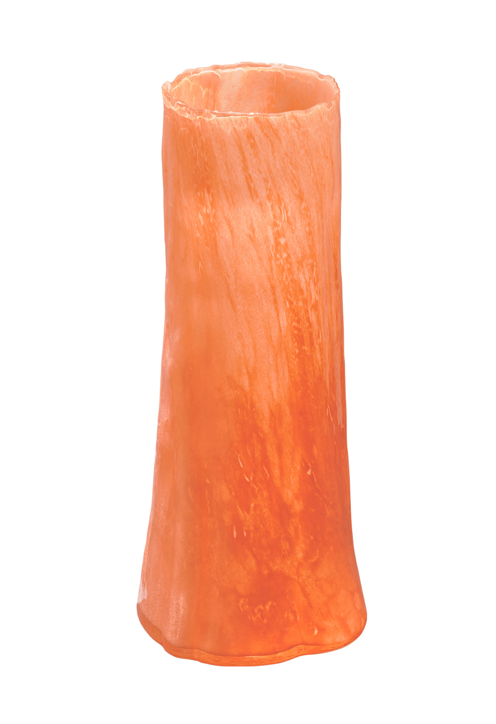 Jamie Young Co. Sequoia Sculptural Poppy Glass Vase — Handblown, Tall Slim Form With Subtle Color Melt For Florals 14"H x 7"W x 7"D 7SEQU-SMPO