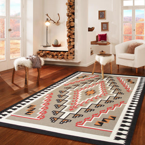 Pasargad Pasargad Home Tuscany Reversible Wool Flatweave Rug Tribal Geometric Living Room Accent PNT-399 9x12