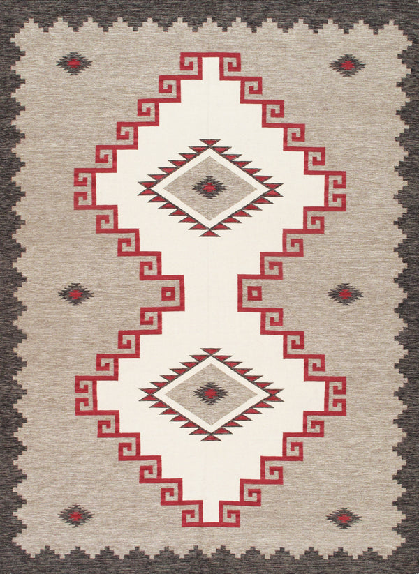 Pasargad Pasargad Home Tuscany Reversible Flatweave Wool Rug Tribal Geometric Living Room Accent PNT-400 9x12