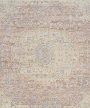 Pasargad Pasargad Hand-Knotted Oushak Wool Rug in Rust & Light Blue — Durable, Soft Pile with Timeless Geometric Charm 12' 0'' X 14'11'' PAJ-254A 12x15