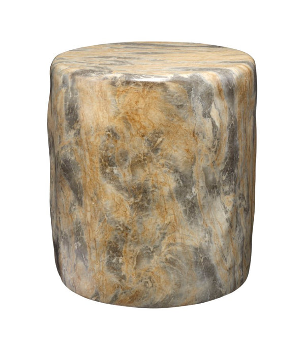 Jamie Young Co. Cedar Artisan Faux-Travertine Side Table — Durable Glass-Fiber Concrete, Outdoor-Safe, Low-Maintenance Elegance 20"H x 18"W x 18"D 20CEDA-STGR