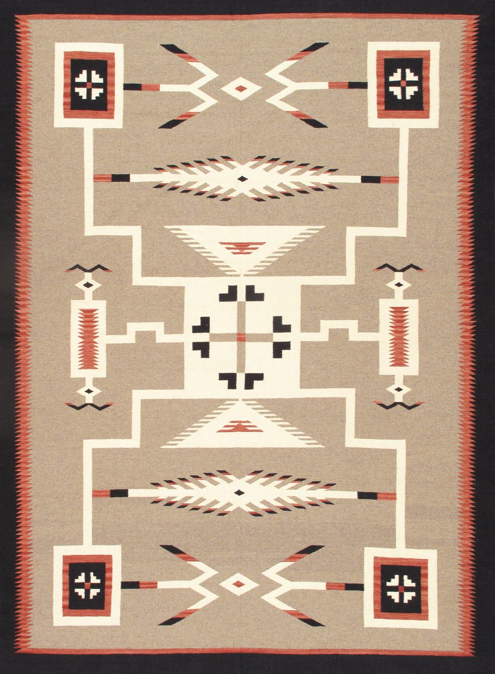 Pasargad Pasargad Home Tuscany Reversible Flatweave Wool Rug Tribal Geometric Living Room Accent PNT-401 9x12