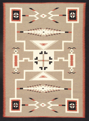 Pasargad Pasargad Home Tuscany Reversible Flatweave Wool Rug Tribal Geometric Living Room Accent PNT-401 9x12