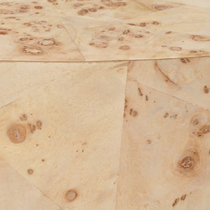 Jamie Young Co. Configuration Burl Coffee Table With Bleached Mosaic Veneer, Hollow Base, Timeless Coastal-Eclectic Charm 24"H x 20"W x 20"D 20CONF-STBB